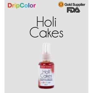 Colorante Liquido con Atomizador Rojo Coral «Holi Cakes» 60ml