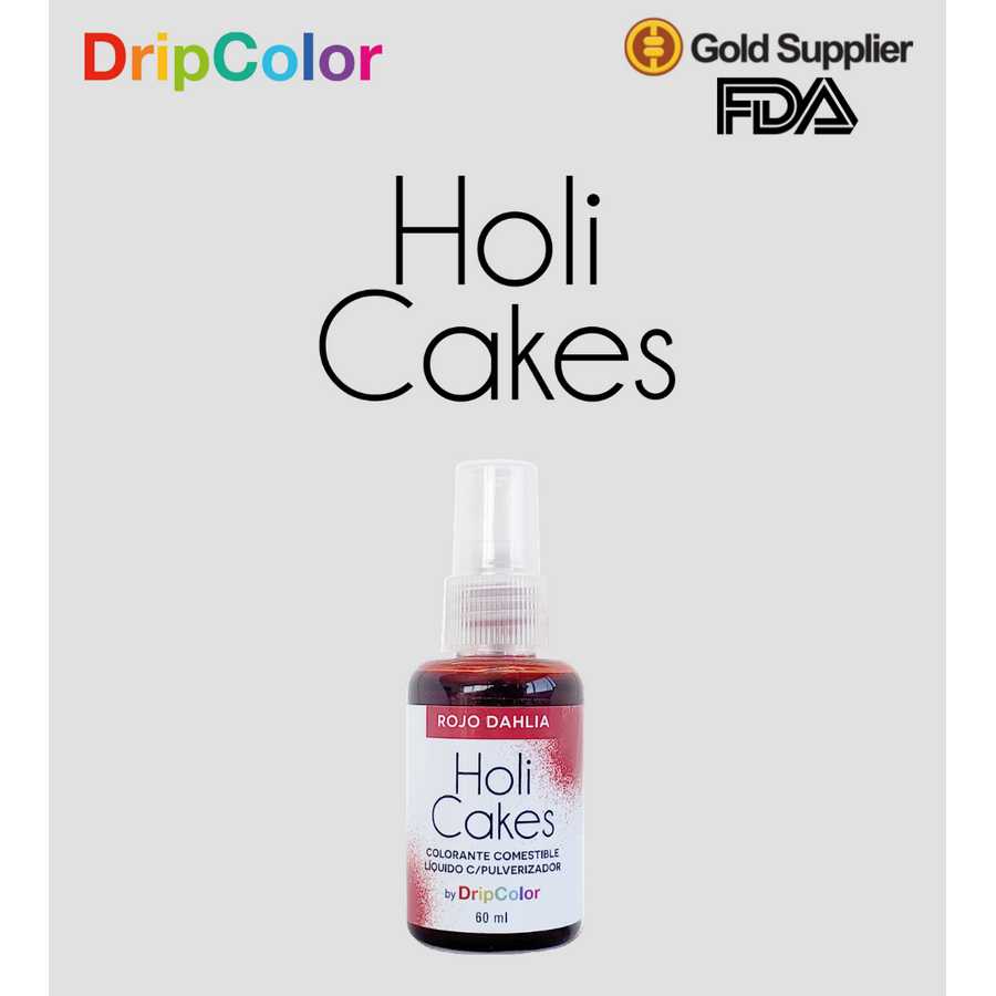 Colorante Liquido con Atomizador Rojo Dahlia "Holi Cakes" 60ml