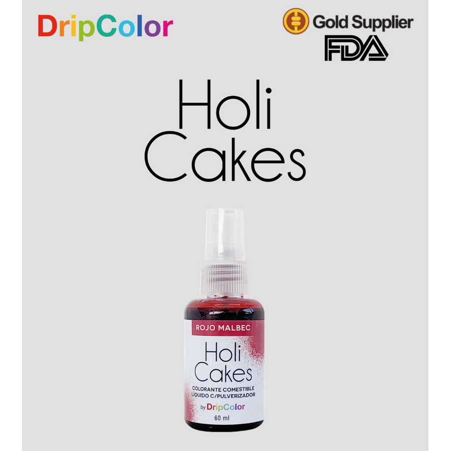 Colorante Liquido con Atomizador Rojo Malbec "Holi Cakes" 60ml