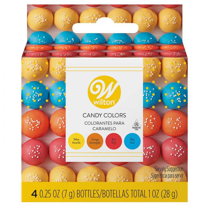 Colorante Gel Liposol Primario (Am,Nar,Ro,Az) "Wilton" 4x7g