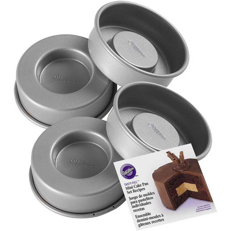 Molde Torta mini Redonda con Relleno Set 4 x 10cm "Wilton"