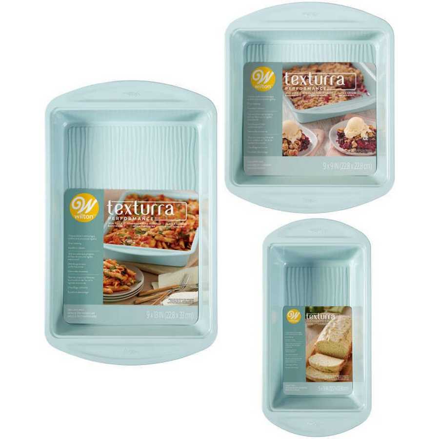 Molde Rectangular, Budin, Cuadrado Set x 3 Un Texturra "Wilton"