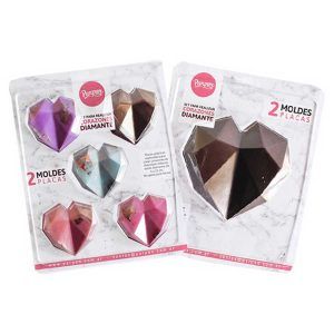 Molde Set Placa x 2 Corazones Diamantes «Parpen»