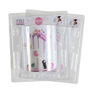 Molde Set Placa x 2 Cake Sorpresa grande 19×24 cm «Parpen»