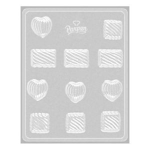 Molde placa 162 bombones rayados surtidos “Parpen”