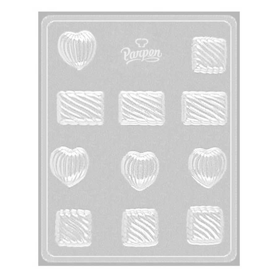 Molde placa 162 bombones rayados surtidos “Parpen”