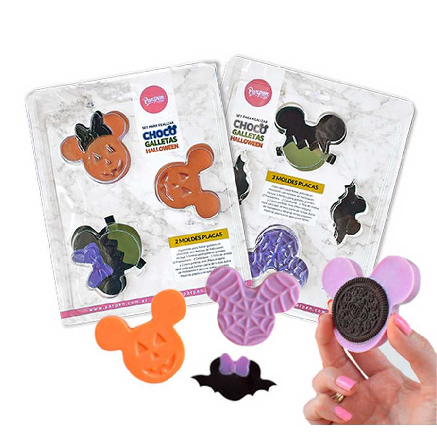 Molde Set Placa x 2 Halloween Choco Galletas "Parpen"