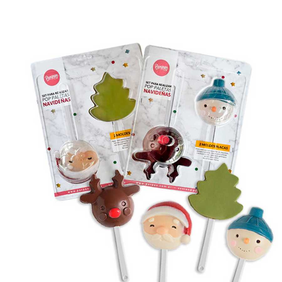 Set Moldes x 2 Pop Paletas Navideñas "Parpen"