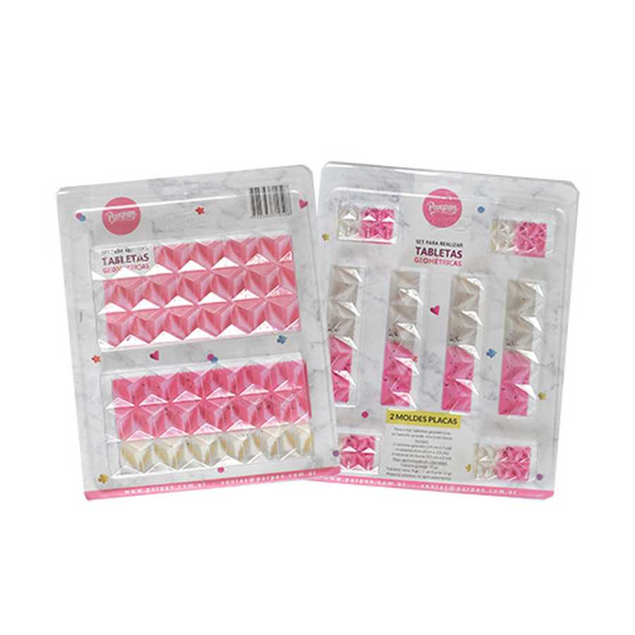 Molde Set Placa x 2 Tableta Geometrica "Parpen"