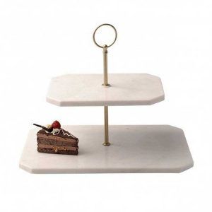Base 2 pisos rectangular Marmol y Acacia «Nonfork»