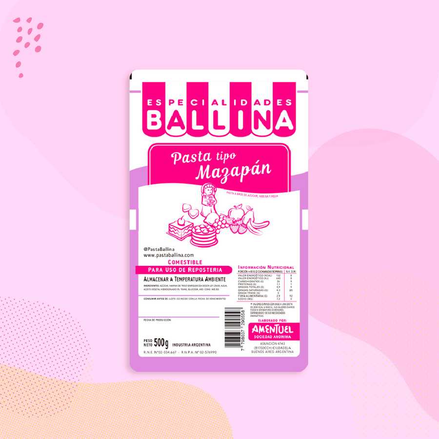 Pasta Tipo Mazapan Ballina x 500 g