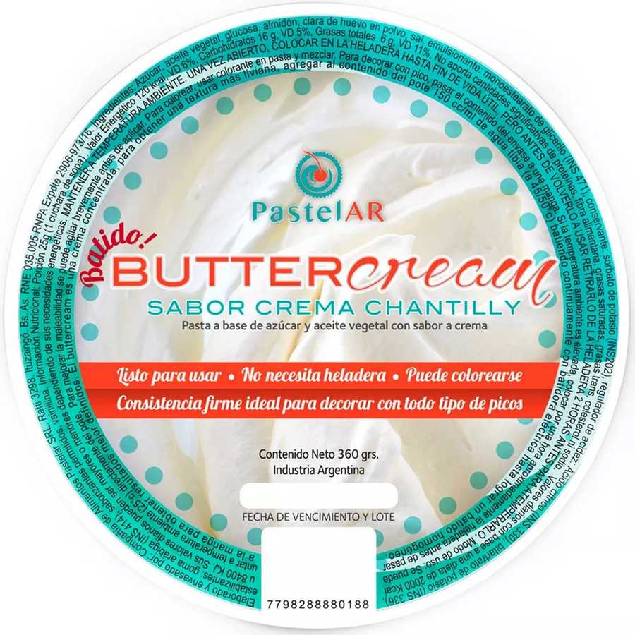 Buttercream Chantilly "Pastelar" x360 gr
