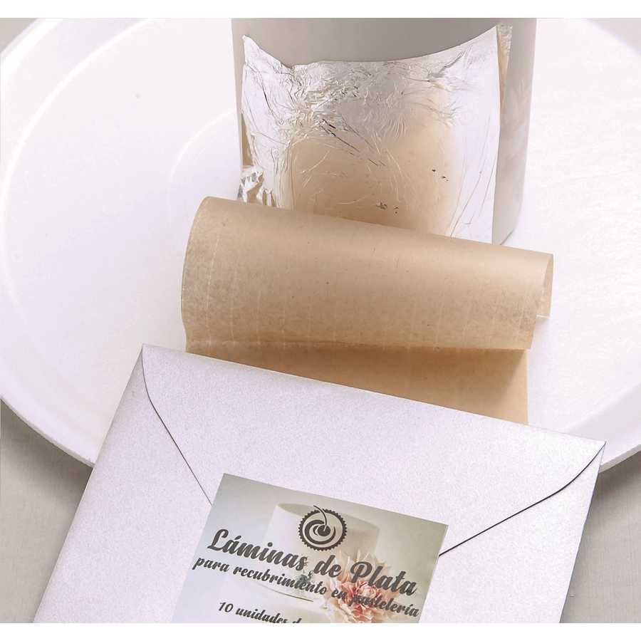 Lamina comestible de plata 10u x 24 Klt 11cm2