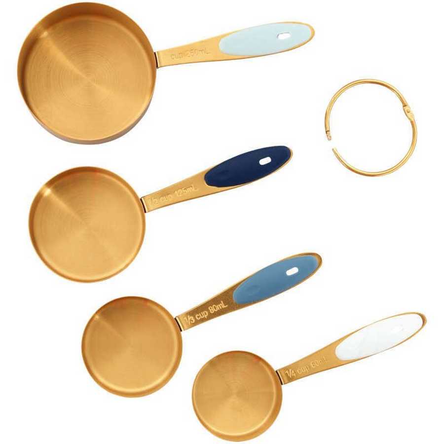 Tazas Medidoras Metalicas Doradas "Wilton"