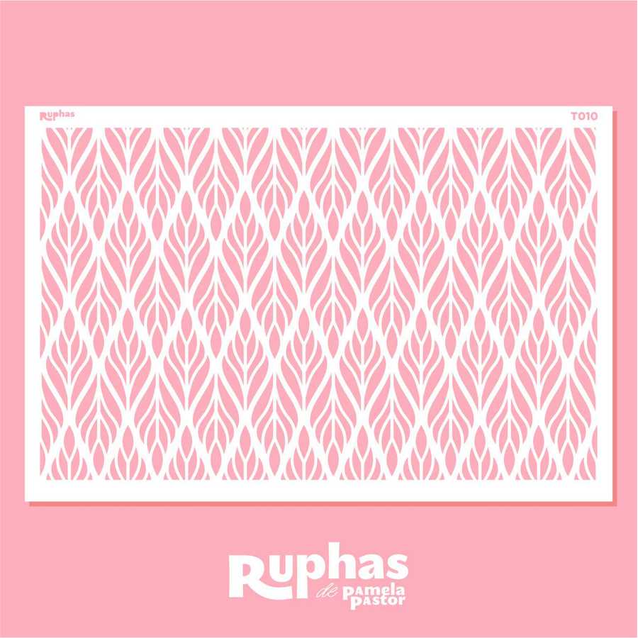 Stencil T010 Tortas Hojas "Ruphas"