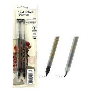 Marcador Comestible blister x2 Doble punta Negro Azabache «Food Colors»