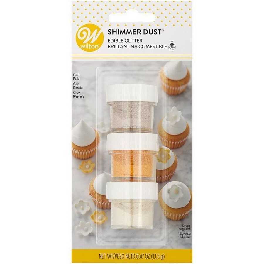 Set Shimmer Dust Comestible - Metal Perla - Dorado - Plata