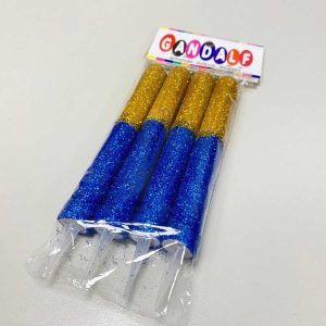 Bengala Gibreada Azul y Oro x 4 un «Gandalf» 12 cm