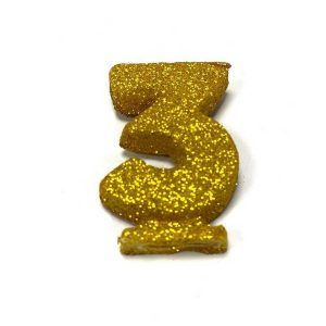 Vela Gibreada color Dorado N°3 x 16 uni «Gandalf» 7x5cm