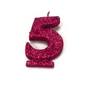 Vela Gibreada color Fucsia N°5 x 16 uni «Gandalf» 7x5cm