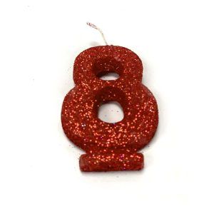 Vela Gibreada color Rojo N°8 x 16 uni «Gandalf» 7x5cm