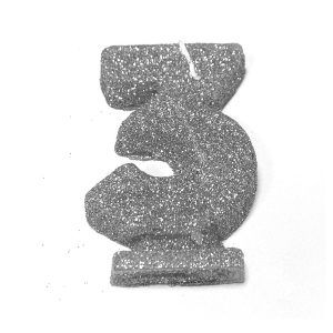 Vela Gibreada color Plata N°3 x 1 uni «Gandalf» 7x5cm