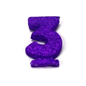Vela Gibreada color Violeta N°3 x 1 uni «Gandalf» 7x5cm