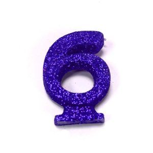 Vela Gibreada color Violeta N°6 x 1 uni «Gandalf» 7x5cm