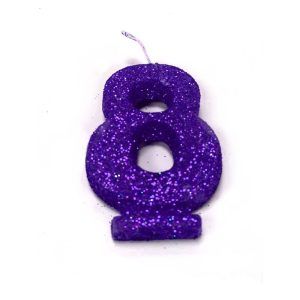 Vela Gibreada color Violeta N°8 x 1 uni «Gandalf» 7x5cm