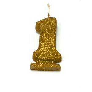 Vela Gibreada color Dorado N°1 x 1 uni «Gandalf» 7x5cm