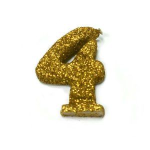Vela Gibreada color Dorado N°4 Caja x 16 uni «Gandalf» 7x5cm
