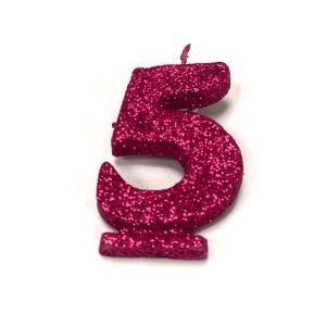 Vela Gibreada color Fucsia N°5 x 1 uni «Gandalf» 7x5cm