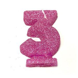 Vela Gibreada color Rosa N°3 x 1 uni «Gandalf» 7x5cm