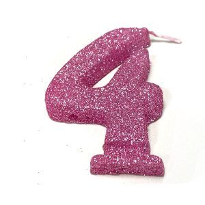 Vela Gibreada color Rosa N°4 x 1 uni «Gandalf» 7x5cm