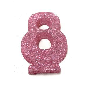 Vela Gibreada color Rosa N°8 x 1 uni «Gandalf» 7x5cm