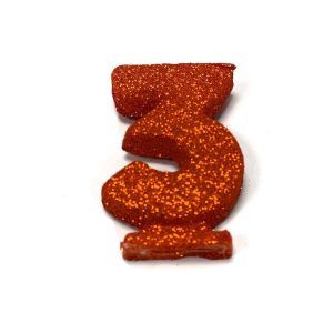 Vela Gibreada color Rojo N°3 x 1 uni «Gandalf» 7x5cm