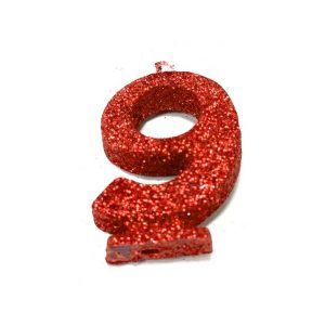 Vela Gibreada color Rojo N°9 x 1 uni «Gandalf» 7x5cm