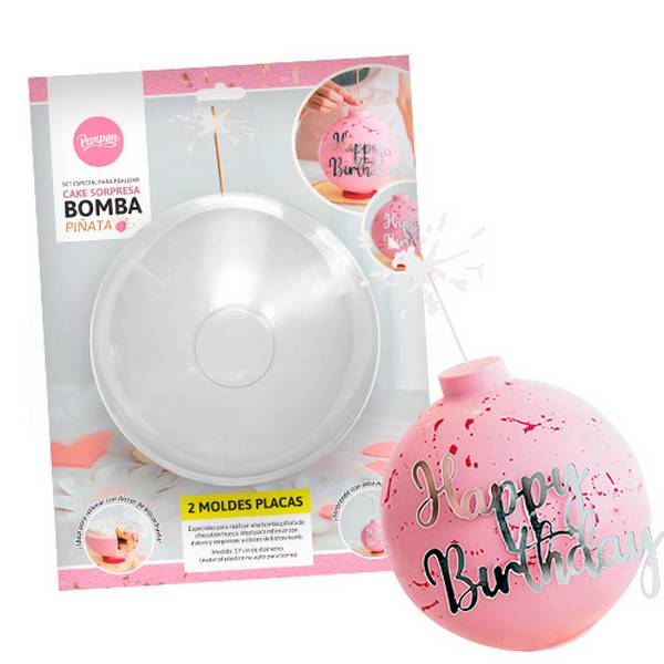 Molde Set Placas x 2 Cake Sorpresa Bomba Piñata "Parpen" - Imagen 2