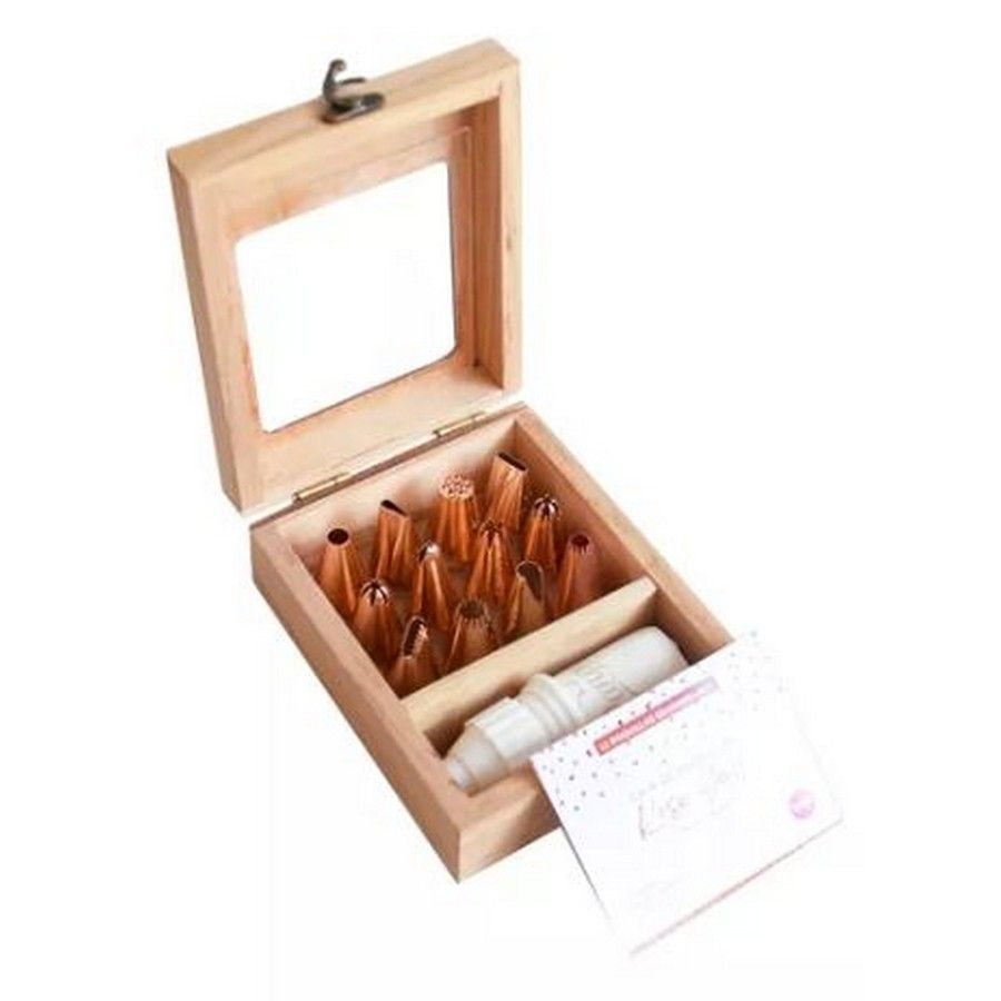 Boquillas Grandes Caja Completa Rose Gold x12 + Manga + Cupla "Parpen"