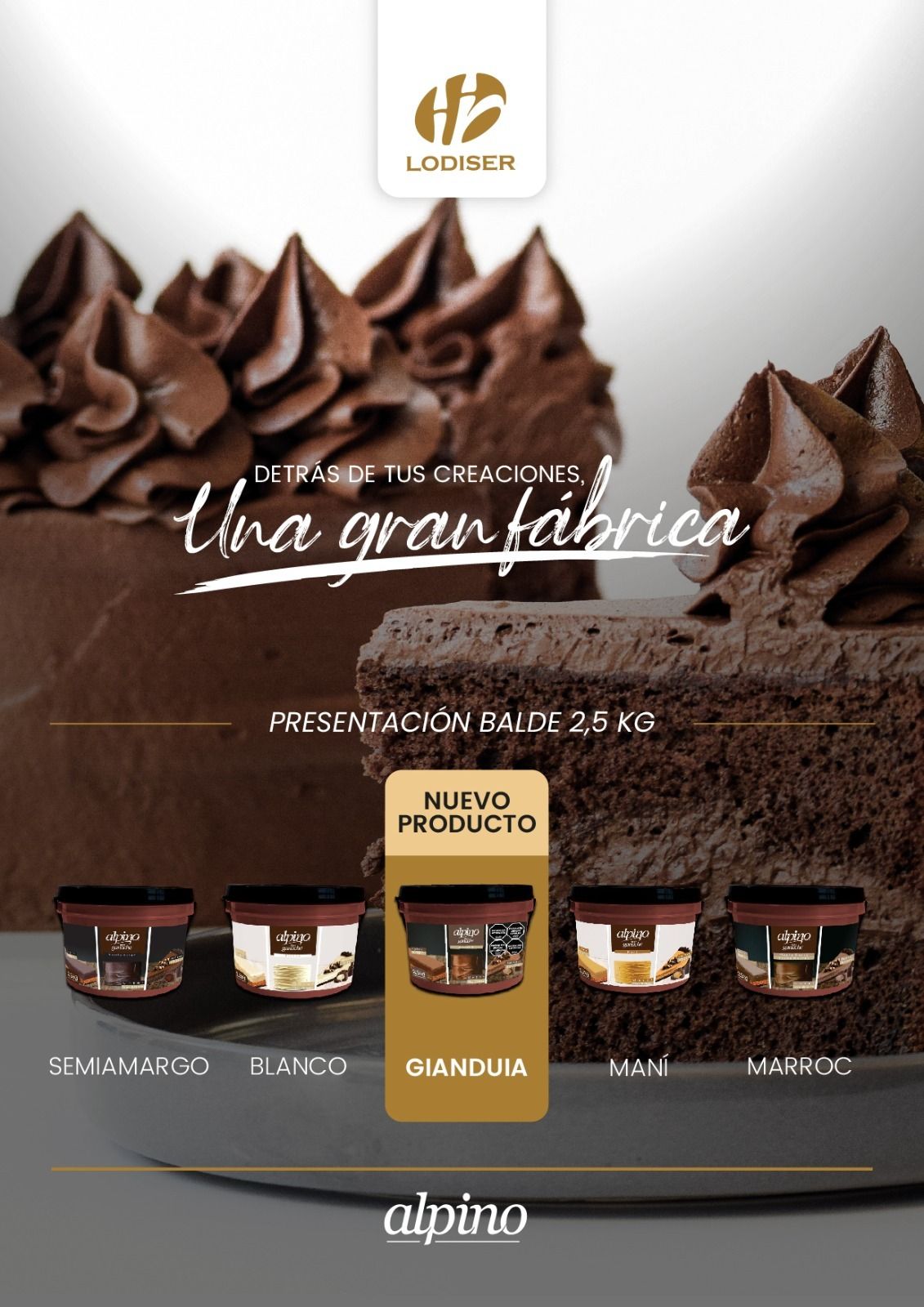 Ganache Gianduia Tipo Rocher "Alpino" x 2.5kg - Imagen 2