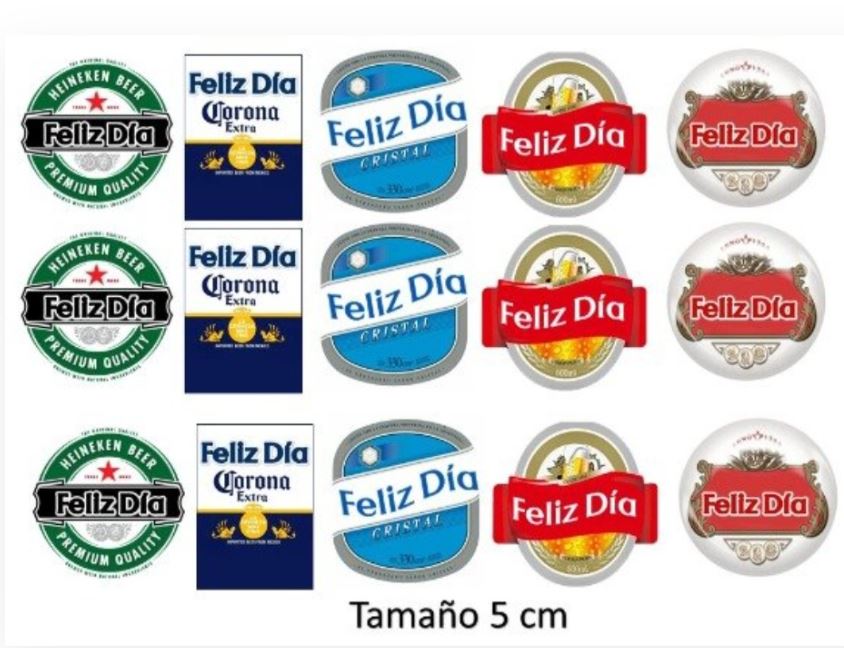 Laminas comestibles Chocotransfer - Botellas de Cerveza "Sprink"
