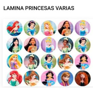 Laminas comestibles Chocotransfer – Princesas Varias «Sprink»