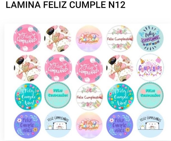 Laminas comestibles Chocotransfer - Feliz Cumple N° 12 "Sprink"