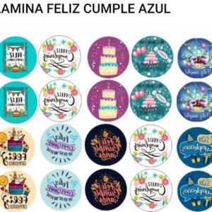 Laminas comestibles Chocotransfer – Feliz Cumple Azul «Sprink»