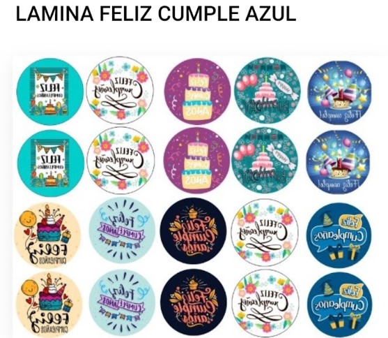Laminas comestibles Chocotransfer - Feliz Cumple Azul "Sprink"