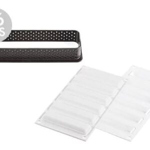 Molde Kit Tarte Ring Rectangular 120x35MM Set + 6 Ring «Silikomart»