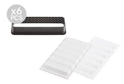 Molde Kit Tarte Ring Rectangular 120x35MM Set + 6 Ring "Silikomart"