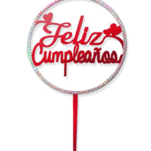 Cake topper Feliz Cumpleaños Rojo «LC»