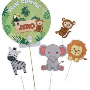 Cake topper animalitos de la selva 3D «LC»