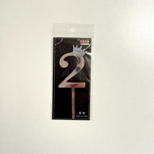 Cake topper con coronita 11 cm Plata N 2 «LC»